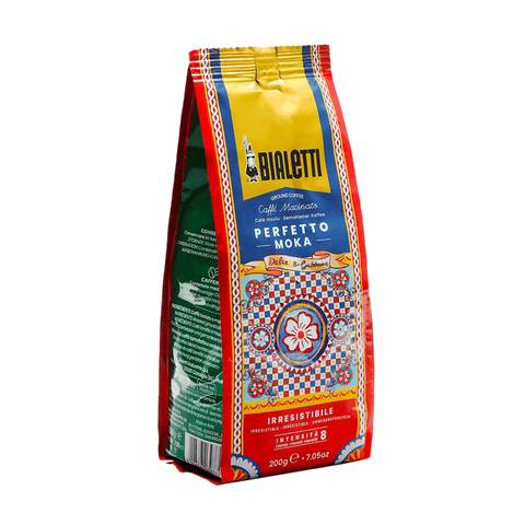 Box Moka Express Sicilian Cart 3 cups and Perfetto Moka Irresistibile Ground Coffee