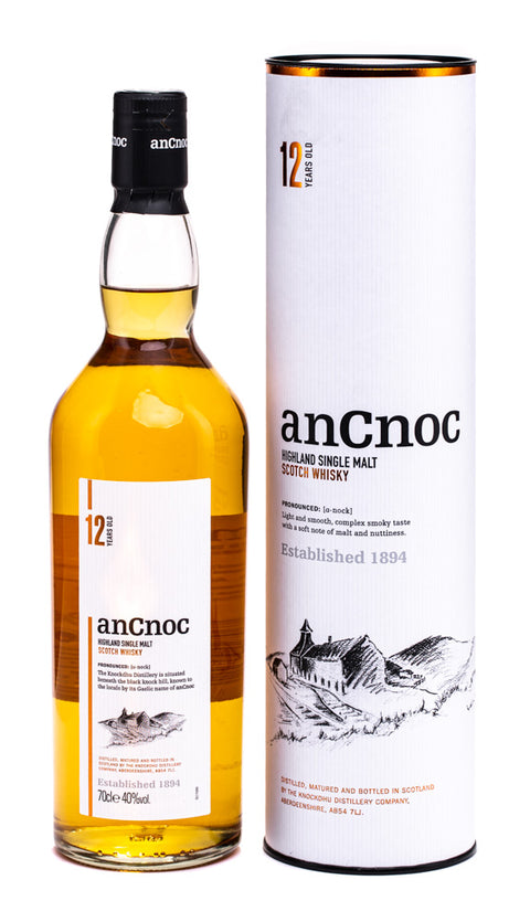 An Cnoc 12 Years Old Highland Single Malt Scotch Whisky 700ml.