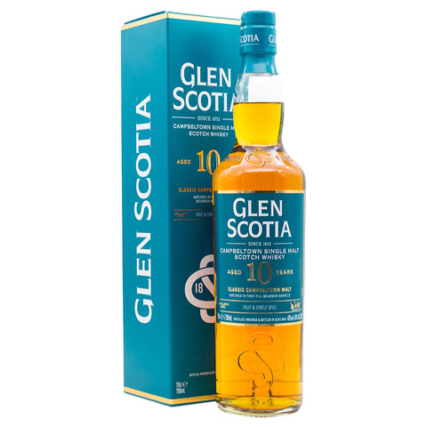 GLEN SCOTIA 10 YEAR OLD UNPEATED SINGLE MALT SCOTCH WHISKY