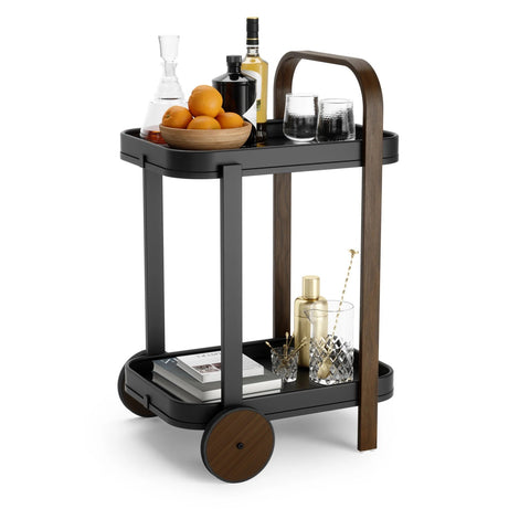 Umbra Bellwood Bar & Storage Cart - Black-Walnut