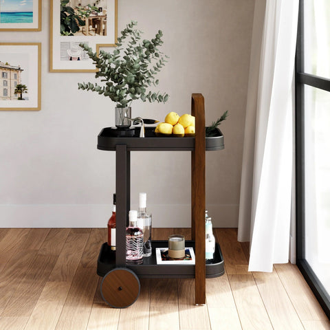 Umbra Bellwood Bar & Storage Cart - Black-Walnut