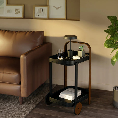 Umbra Bellwood Bar & Storage Cart - Black-Walnut