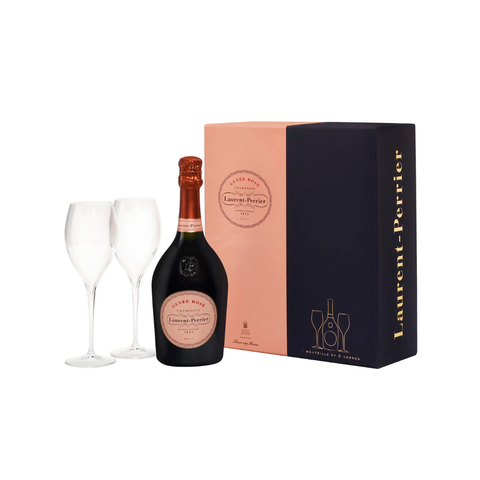Laurent-Perrier Cuvée Rosé Box of 1 Bottle and 2 glasses