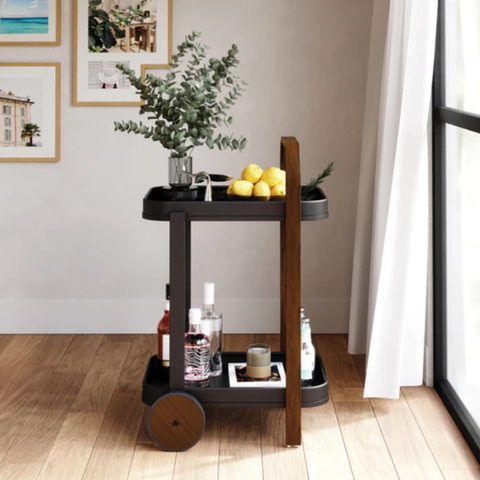 Umbra Bellwood Bar & Storage Cart Black-Natural