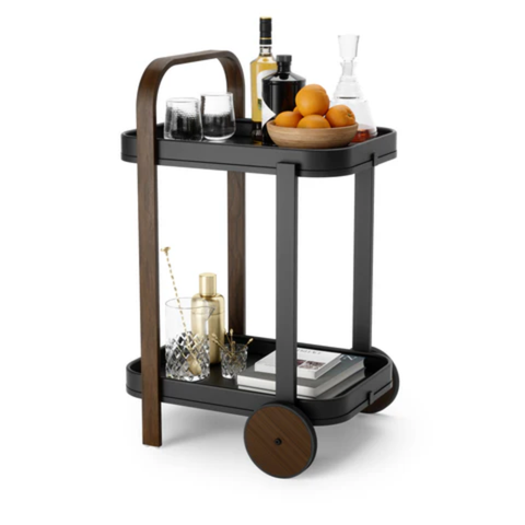 Umbra Bellwood Bar & Storage Cart Black-Natural