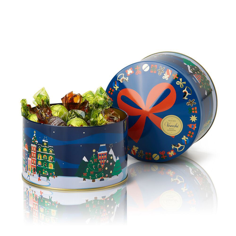 Venchi , Medium Christmas tin with assorted chocolates 205 g