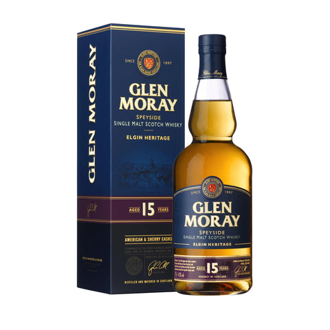 Glen Moray 15 Year Old Speyside Single Malt Scotch Whisky 70cl