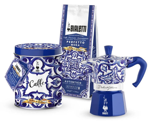 Bialetti X Dolce & Gabbana Blu Mediterrano Moka Express x Ground Coffee 200g