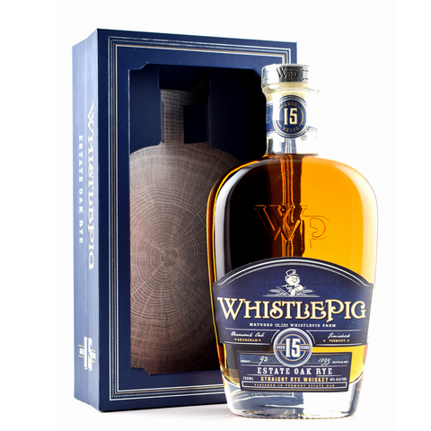 WHISKEY WHISTLE PIG STRAIGHT RYE VERMONT ESTATE OAK 15 YO